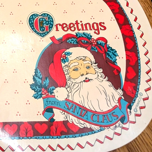 (6) Vintage Christmas Holiday Table Thick Foam Placemats Greetings Santa Claus - Picture 3 of 7